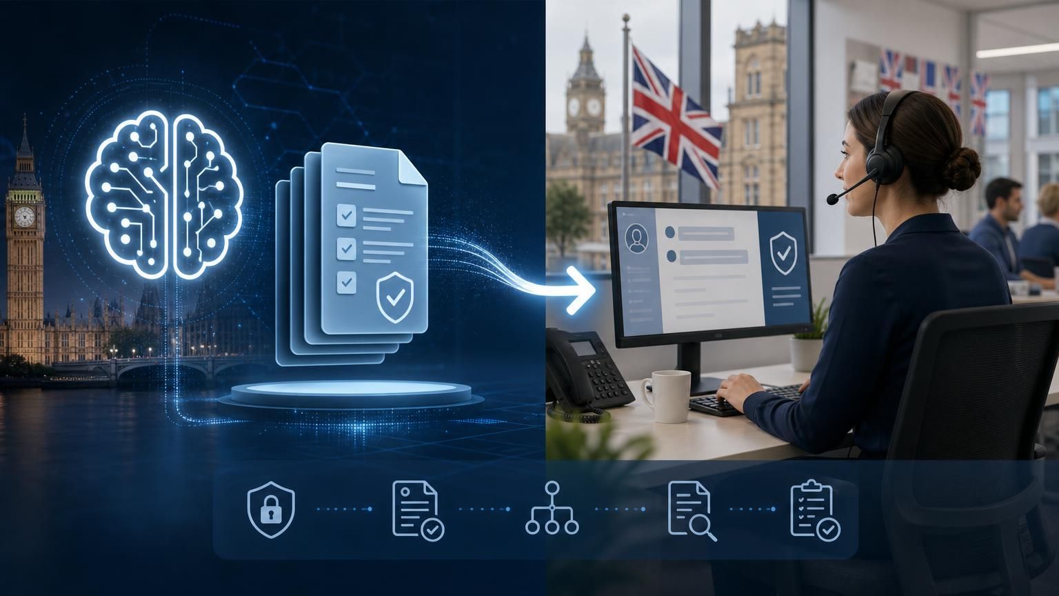 Audit-first hybrid AI live chat that creates verifiable evidence trails for UK public services and regulated teams