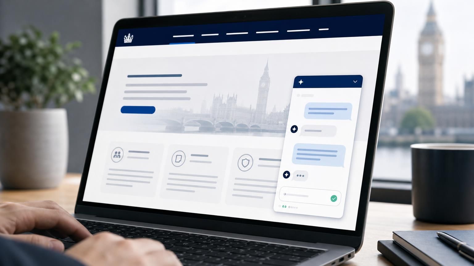 Compliance-first chat onboarding UX for UK public sector and regulated organisations using hybrid AI
