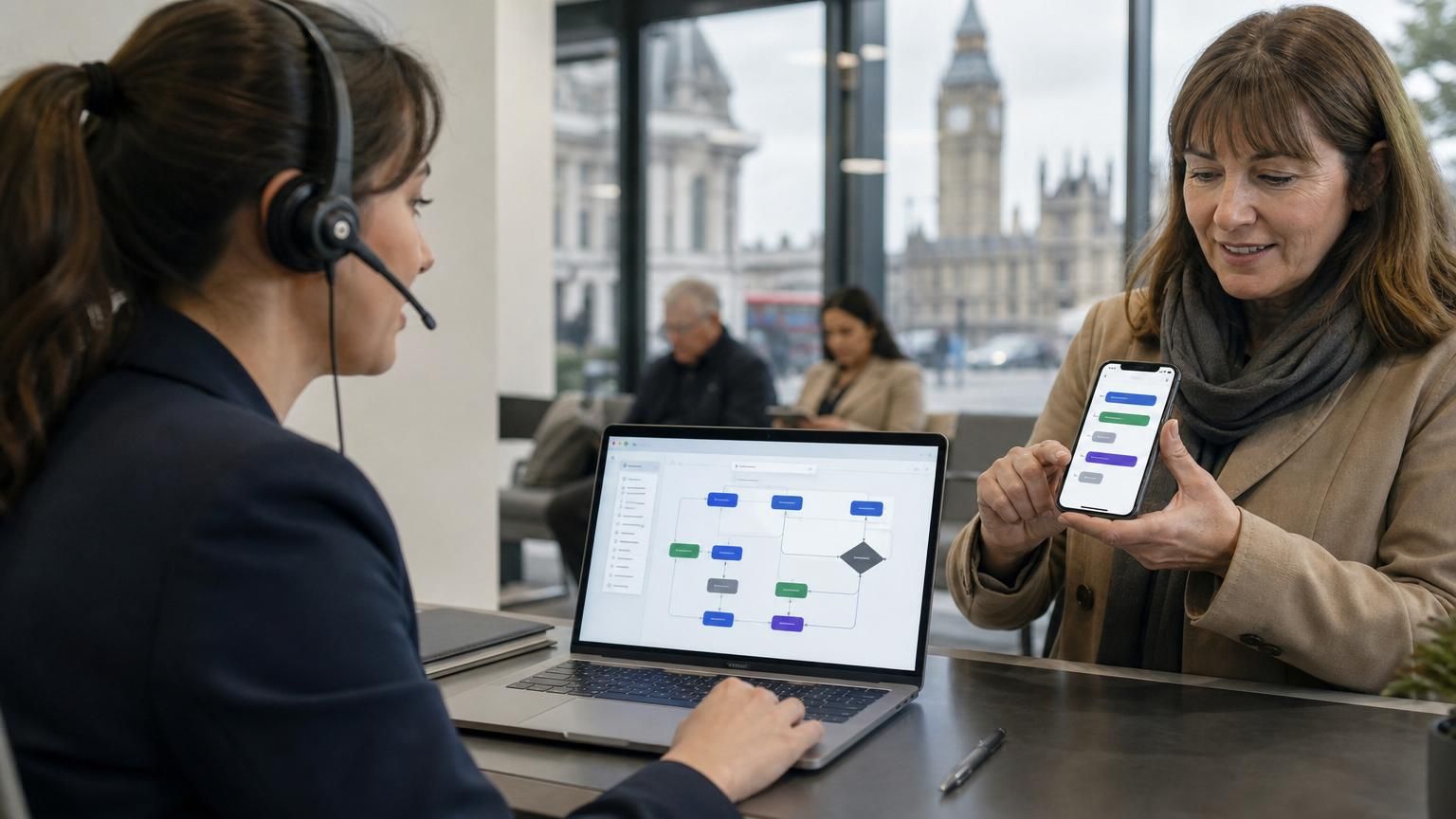 Composable hybrid AI live chat as an in-chat micro‑app layer to replace siloed portals in UK public and regulated services