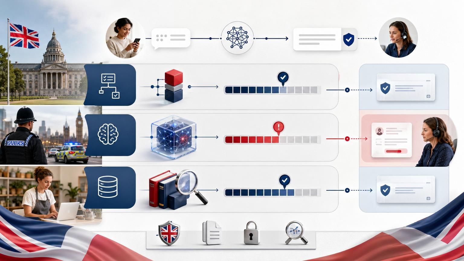 Confidence-first hybrid AI live chat: verifiable answers, confidence metadata and auditable handoffs for UK-regulated support
