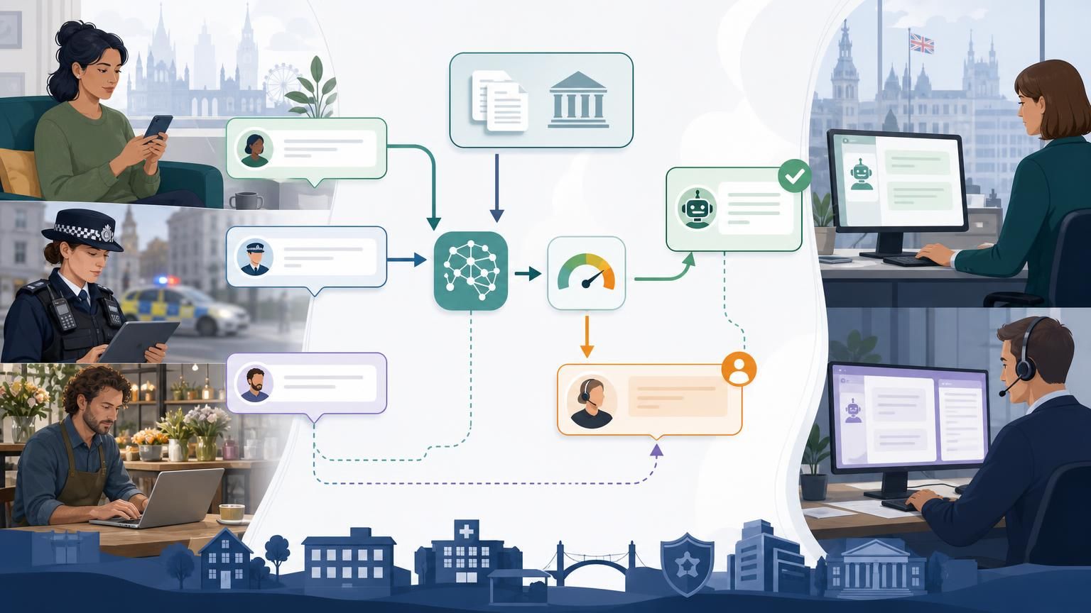Using hybrid AI live chat to deliver instant, legislation‑backed 'Explain My Rights' answers for UK public services and regulated organisations.