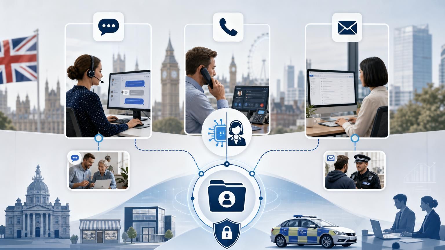 Cross-channel case continuity with UK-hosted hybrid AI live chat for regulated teams
