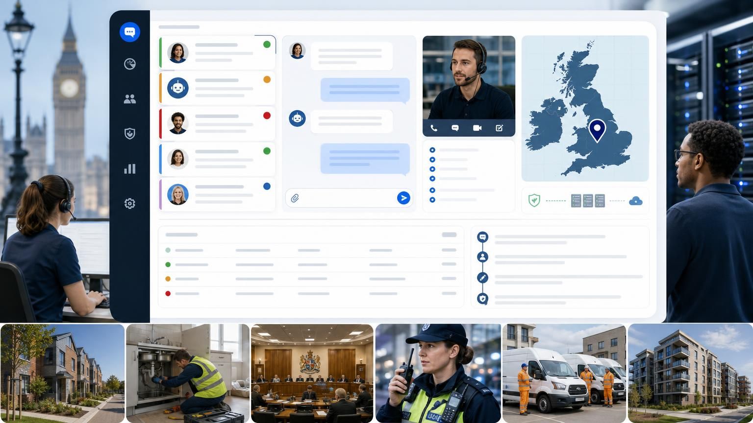 Hybrid AI live chat for housing associations and council facilities teams: UK-hosted tenant triage, repair routing and compliance