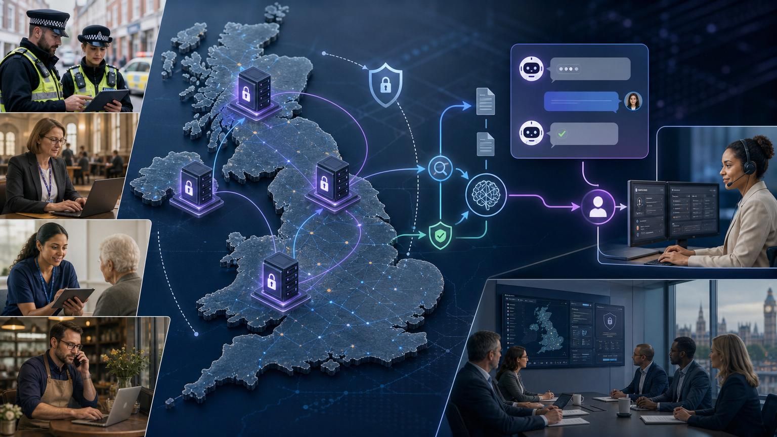 Turning hybrid AI live chat into a UK-hosted 'support cortex' that routes, verifies and auditable‑hands off high-risk enquiries for public and regulated sectors.