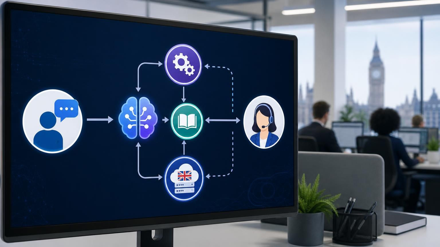 Practical hybrid AI live chat workflows for UK public sector and regulated businesses to increase conversions, reduce call volumes and keep data in the UK.