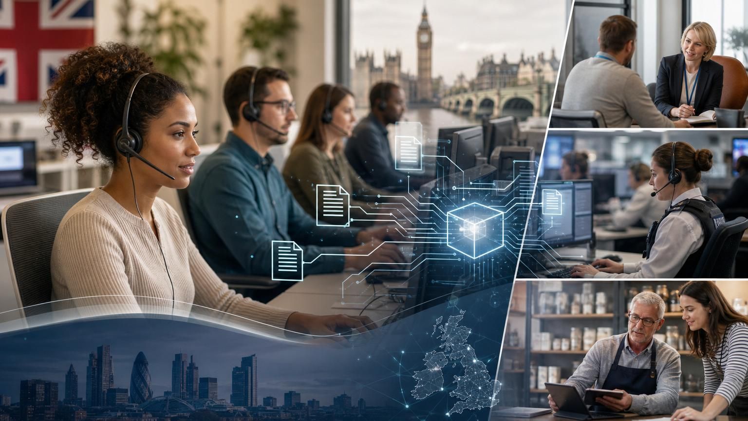 Practical playbook for using Hybrid AI (RAG + human workflows) to turn live chat into a compliant, UK-hosted frontline for regulated organisations