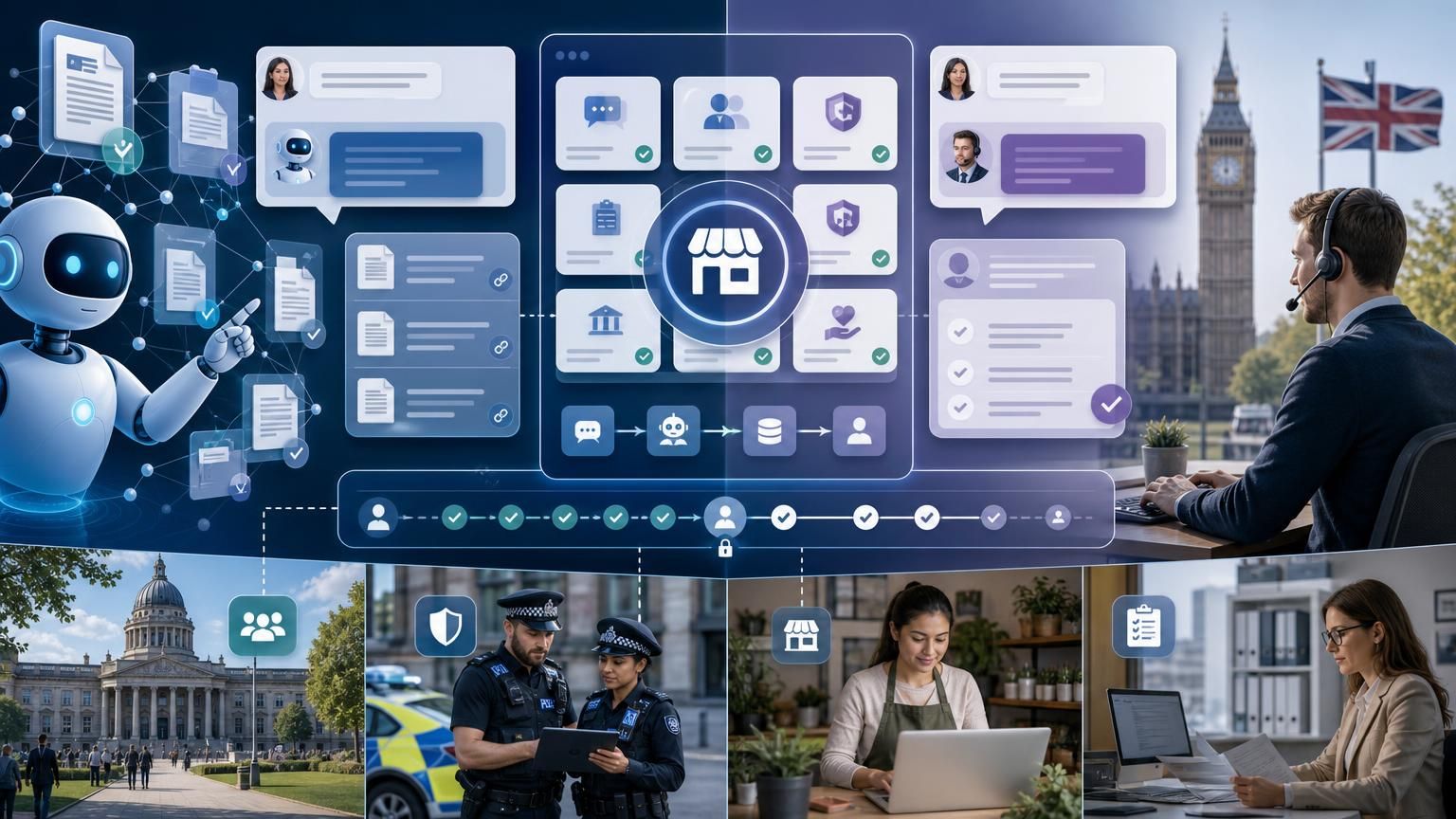 How UK councils and regulated teams can launch a secure, low-code ‘support workflow marketplace’ of pre-approved hybrid AI live chat templates to speed safe deployments, maintain audit trails, and reuse RAG-grounded flows across departments.