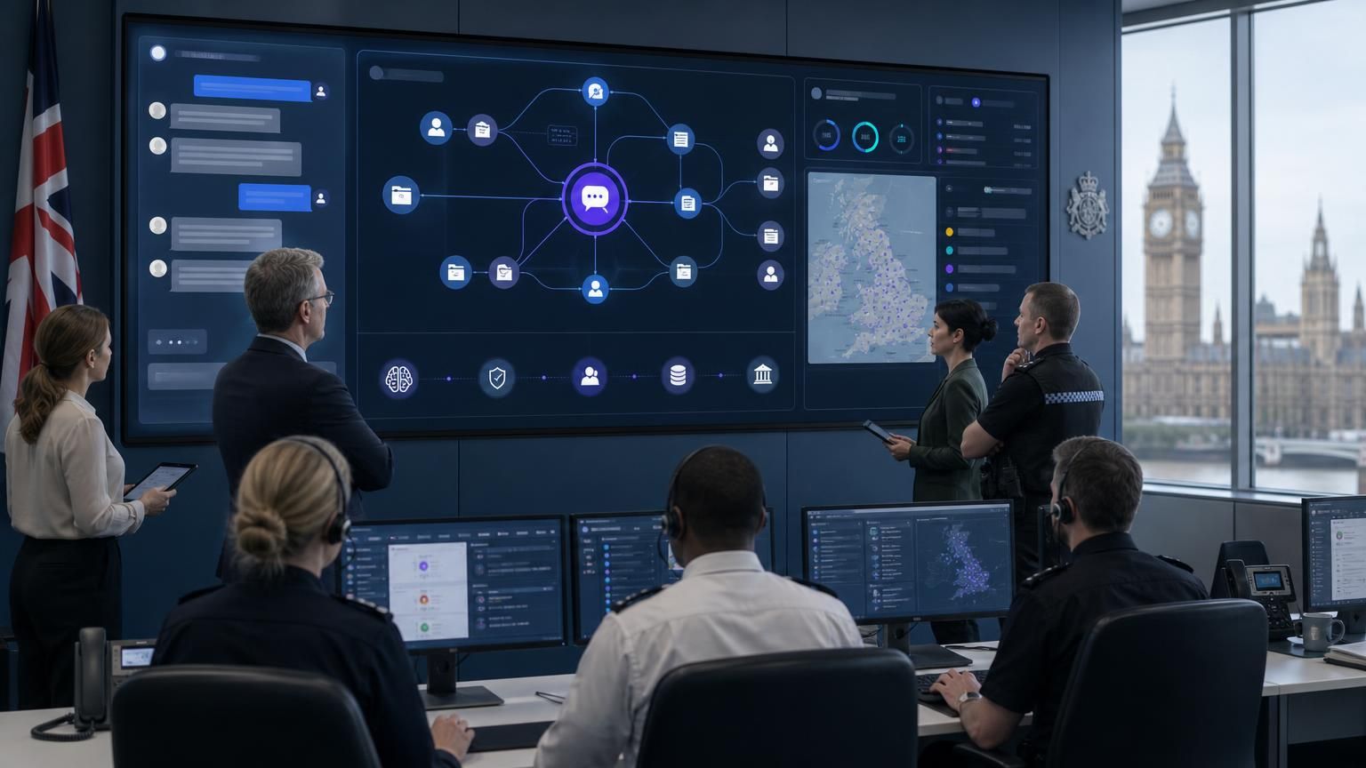 Turning live chat into an orchestration layer that uses RAG-backed hybrid AI to connect web, back-office systems and human teams for UK public and regulated services.