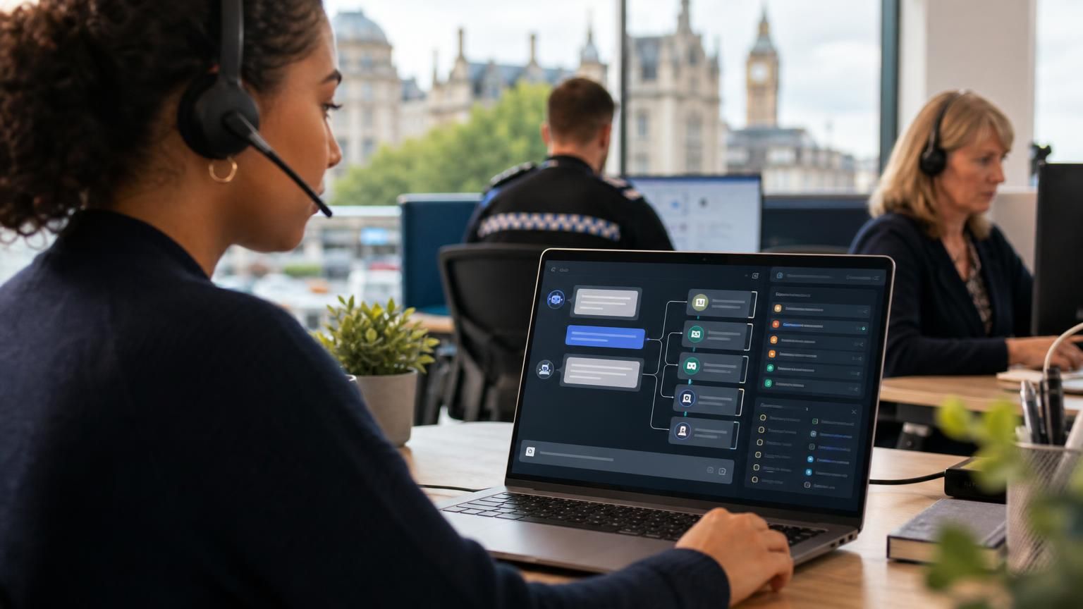 Turning live chat into an orchestration layer that uses RAG-backed hybrid AI to connect web, back-office systems and human teams for UK public and regulated services.