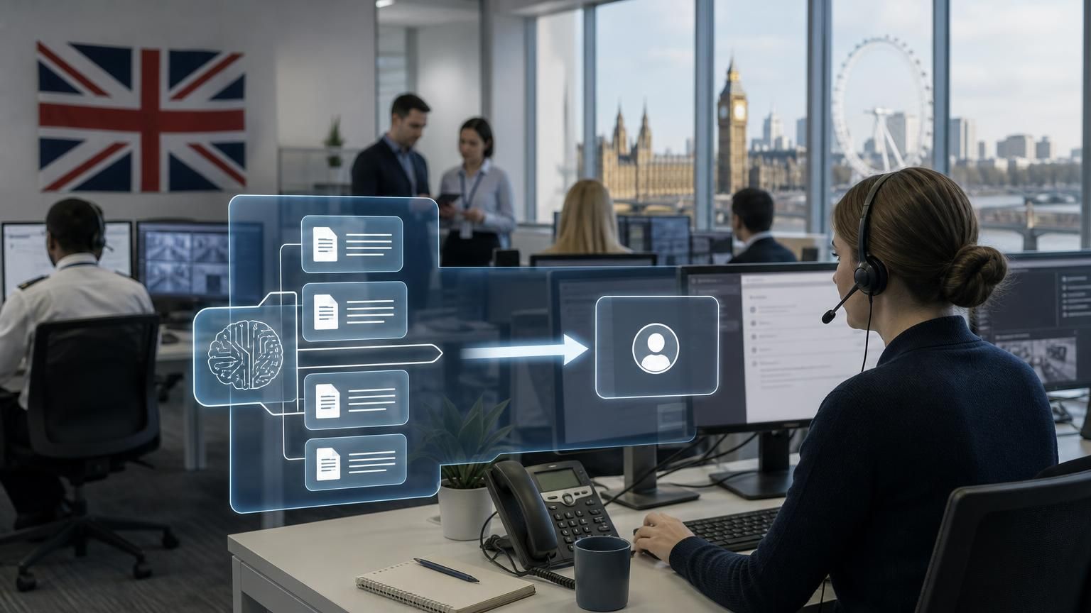 Local-first hybrid AI live chat: UK-hosted RAG + human-in-loop for regulated services