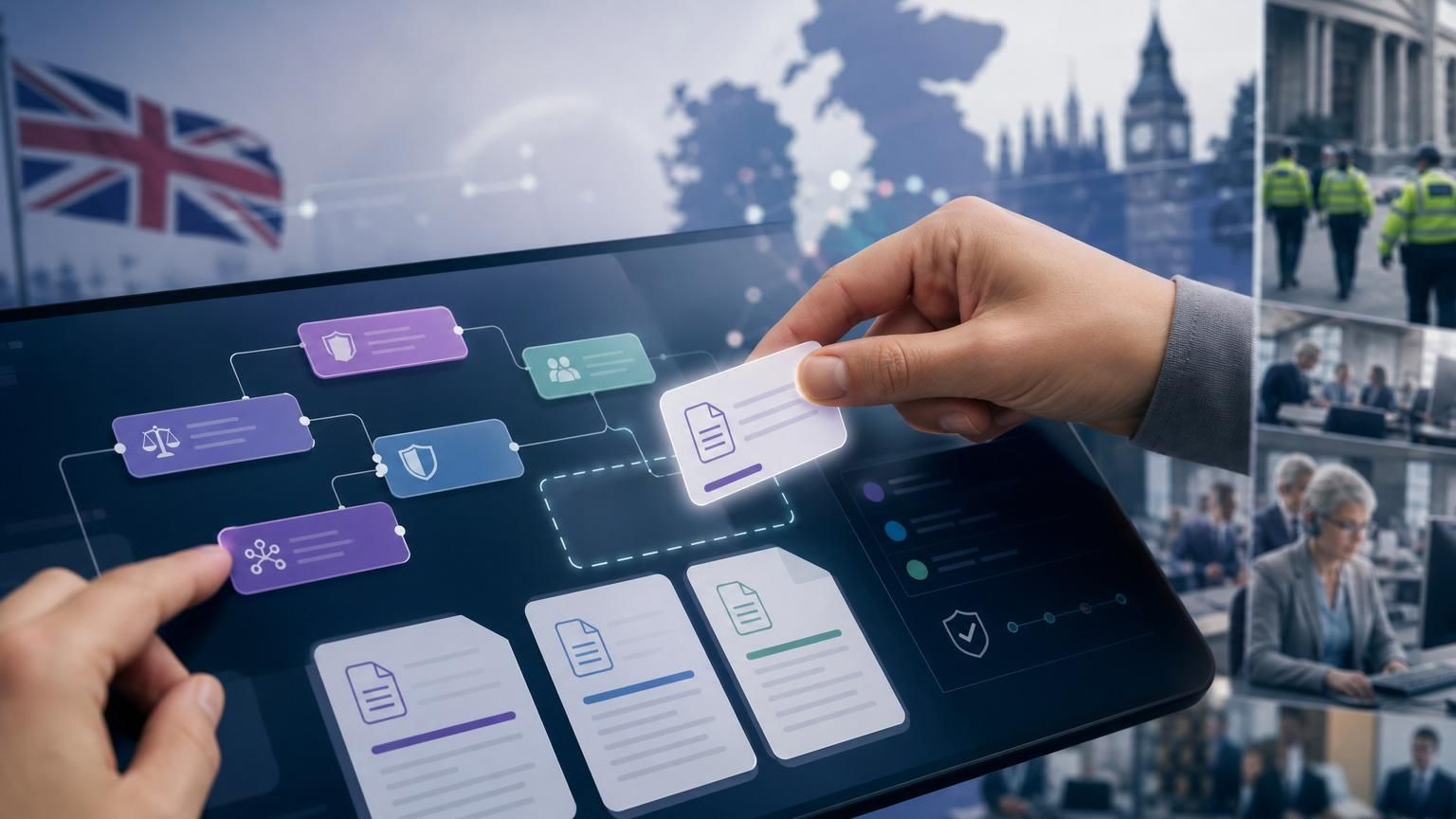 Low-code, policy-driven hybrid AI live chat that lets UK regulated teams encode rules, audit trails and RAG knowledge without code