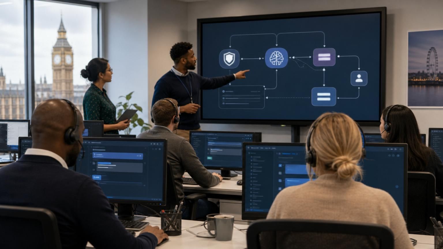 Policy‑aware hybrid AI live chat that embeds UK rules and local policies into RAG-enabled workflows for public services