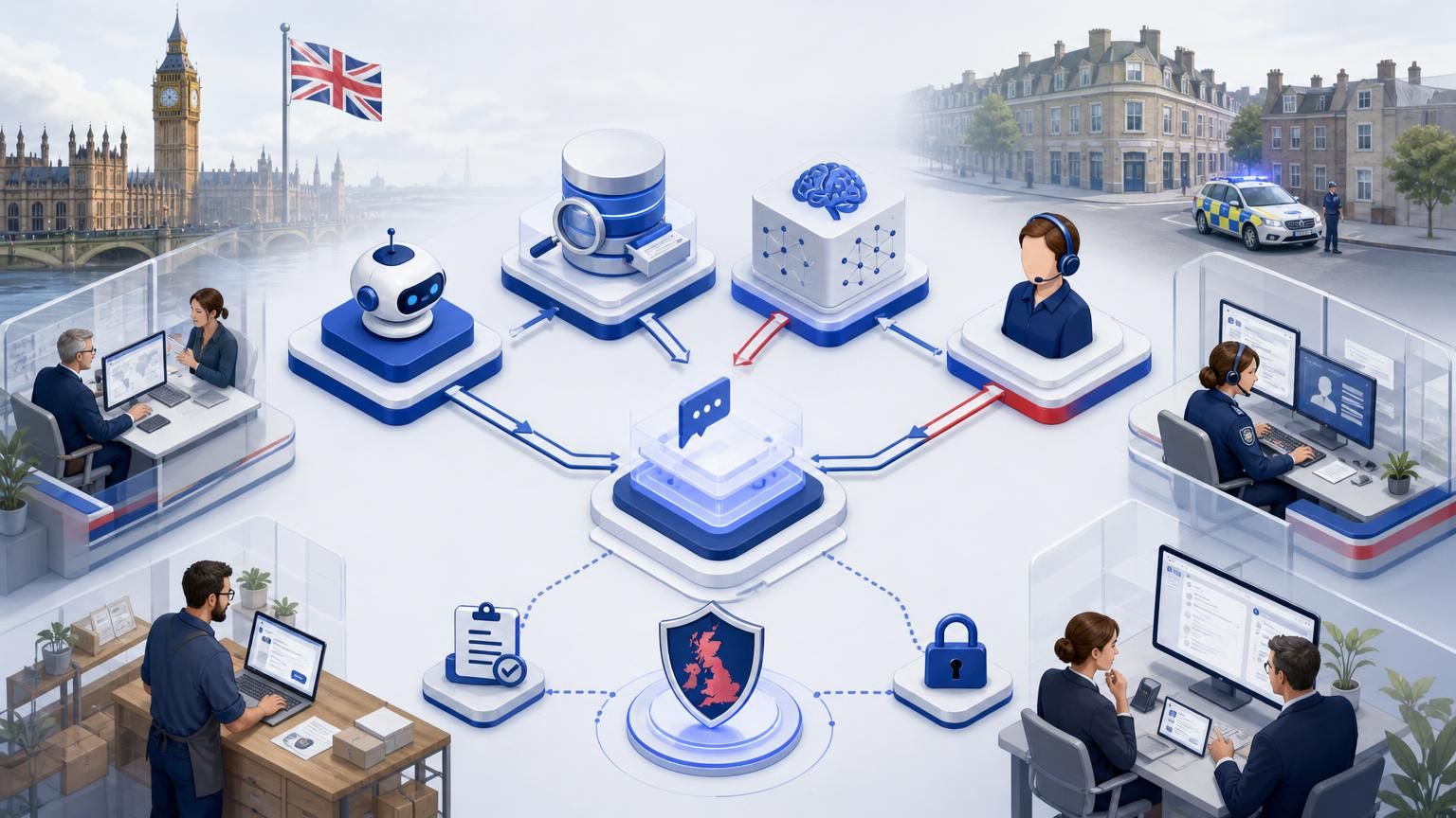 Policy-driven ‘support mesh’: using hybrid AI live chat to enforce UK data residency, auditability and workflow policy across regulated teams.