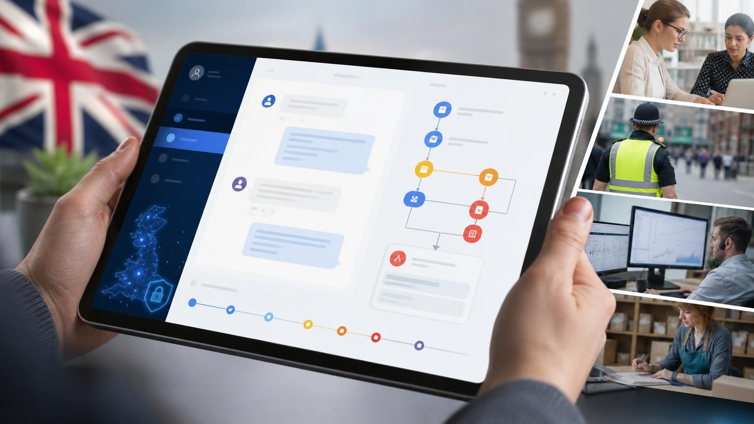 Predictive triage with UK‑hosted hybrid AI live chat to detect and auto-route high-risk or complex cases for councils, police and regulated teams.