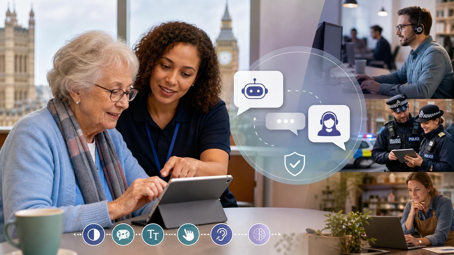 Designing privacy-first, accessible hybrid AI live chat that improves digital inclusion for UK public services and regulated organisations.