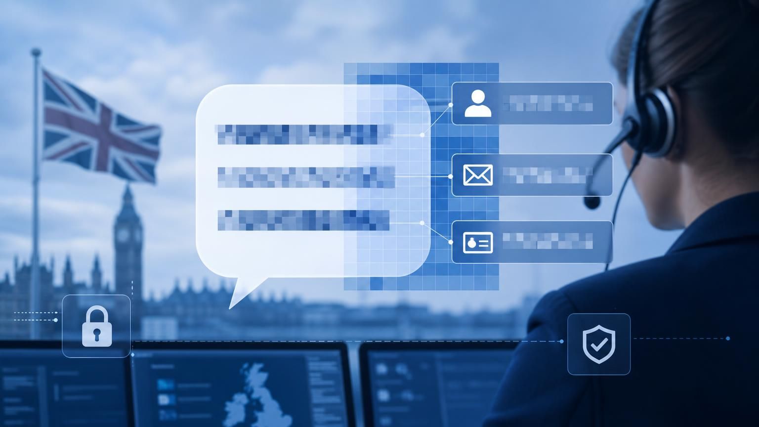 Real-time PII redaction and policy enforcement in UK-hosted hybrid AI live chat for public sector compliance