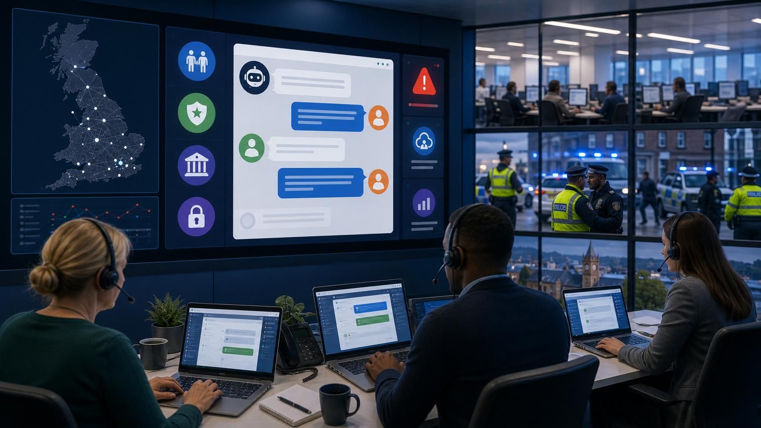 Designing hybrid AI live chat as a resilience layer that soaks up surge demand for UK councils, police and regulated teams
