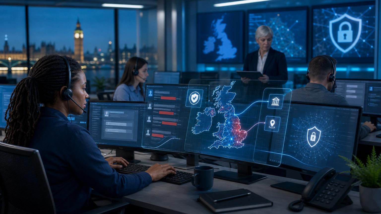Risk-aware hybrid AI middleware that enforces data residency, PII redaction and jurisdictional routing inside UK-hosted live chat