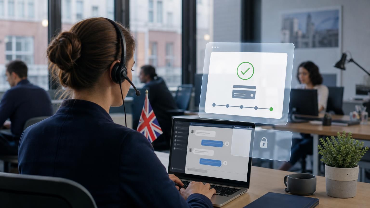 Embedding secure, auditable payments and transactional authorisations inside UK-hosted hybrid AI live chat for councils, housing associations and regulated teams